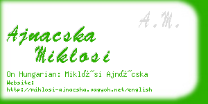 ajnacska miklosi business card